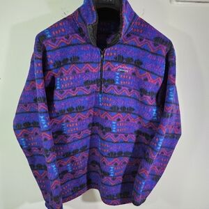 Vintage 90's Breckenridge Colorado Aztec Multi-Color Fleece Jacket!